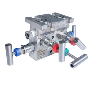 1/2" FNPT x Flange x 1/4" FNPT Comfit Direct Mounting 5 Valve Manifold with Vent Protector, 316 Stainless Steel