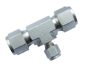1/2" ODT x 1/2" ODT x 1/4" OD Comfit Reducing Union Tee, 316 Stainless Steel