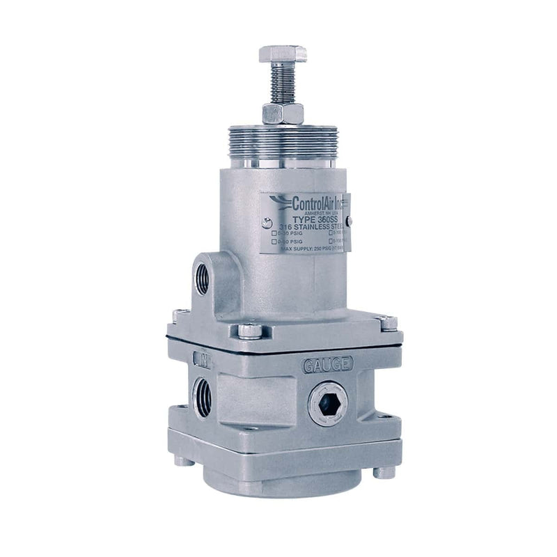 ControlAir Type 360 Series Stainless Steel Pressure Regulator, 429-849-087, 360-DC, 0 - 100 Psig (0 - 6.9 Bar), 1/2