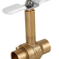 Jomar Valve JF-100SLBG Series, 2 Piece, Full Port, Dezincification Resistant Lead-Free Brass, Soldered Ends, Stainless Steel Ball & Stem, Long Bonnet, T-Handle, 600 WOG Ball Valve