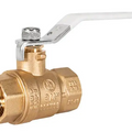 Jomar Valve JF-100TG Series, 2 Piece, Full Port, Dezincification Resistant Lead-Free Brass, NPT Threaded, Stainless Steel Ball & Stem, 600 WOG Ball Valve