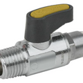 Jomar Valve PF-86-M Series, 2 Piece, Full Port, Brass, MNPT x Push-Fit Connection, 200 WOG Mini Ball Valve