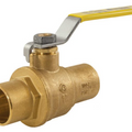 Jomar Valve S-100NE Series, 2 Piece, Full Port, Brass, Soldered Ends, 600 WOG Ball Valve