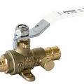 Jomar Valve T-423G Series, 2 Piece, Standard Port, Dezincification Resistant Lead-Free Brass, Expansion Pex Connection, Stainless Steel Ball & Stem, Drain, 400 WOG Ball Valve