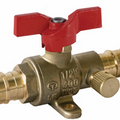 Jomar Valve T-423G T-Handle Series, 2 Piece, Standard Port, Dezincification Resistant Lead-Free Brass, Expansion Pex Connection, Stainless Steel Ball & Stem, T-Handle, Drain, 400 WOG Ball Valve