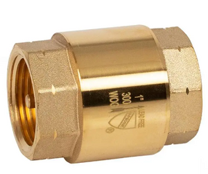 Jomar Valve T-521G Series, Inline Check Valve, Dezincification Resistant Lead-Free Brass, NPT Threaded, Class 150, 300 WOG