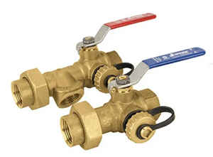 1" FIP x 1" FIP Jomar Valve TWV-3W-KIT-G-1, 3-Way Ball, Tankless Water Heater Valve Kit, 600 WOG Ball Valve