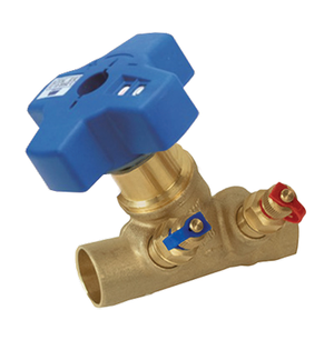1-1/2" Jomar Valve Terminator G, Globe Style Manual Balancing Valve, Multi-Turn, Variable Orifice, Brass, Soldered Ends, 300 WOG