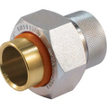 Jomar Valve Dielectric Union Solder x FIP Series, Dielectric Union, Brass, Solder x Galvanized FNPT Connection, BUNA Seats, 250 PSI
