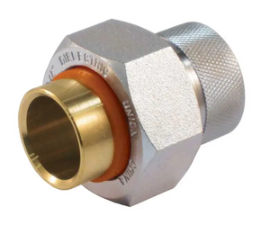 Jomar Valve Dielectric Union Solder x FIP Series, Dielectric Union, Brass, Solder x Galvanized FNPT Connection, BUNA Seats, 250 PSI