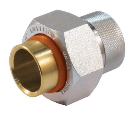 Jomar Valve Dielectric Union Solder x FIP Series, Dielectric Union, Brass, Solder x Galvanized FNPT Connection, BUNA Seats, 250 PSI