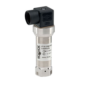 NOSHOK PT41 Series High Pressure Fixed Range Pressure Transmitter PT41-100000psig-2-5-6-8, 0 to 100000 psig, 0 VDC to 10 VDC, 3-Wire, ±0.25% Span, DIN Form A