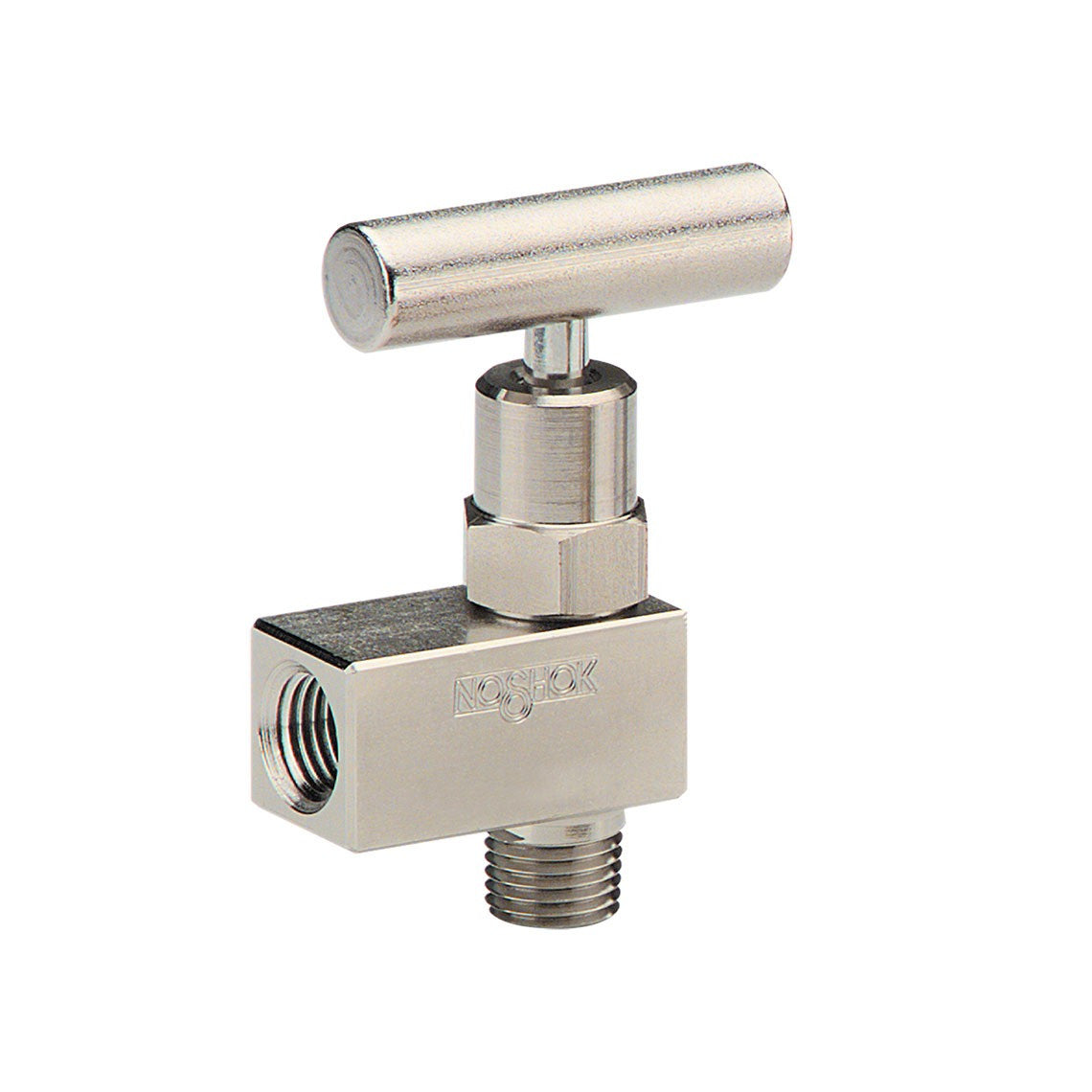 NOSHOK 100 Series Mini Needle Valves, 101-MMB, 1/8" NPT, Male x Male, Brass, 0.172" Orifice Hard Seat