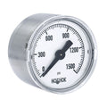 NOSHOK 100 Series Acrylonitrile Butadiene Styrene (ABS) & Steel Case Dry Pressure Gauges, 15-110-1500-psi-SSC, 1-1/2