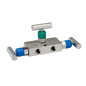 NOSHOK 3610/3710 Series 0.141" Orifice Differential Pressure Mini 3 Manifold Valves With Hard Seat & Soft Tip, 3710-FFC, Soft Tip, 1/4" NPT Female x 1/4" NPT Female, Steel 3 Manifold Valve