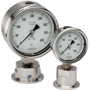 NOSHOK 10 Series Heavy Duty Sanitary Pressure Gauge, 0 to 600 psi, 1-1/2" Clamp