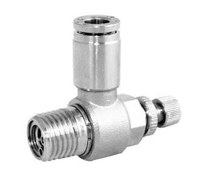 STC CVS 1/4" N1/4 W Flow Control Valve (Meter-Out Tube)- Stainless Steel (Gripper Style) Fittings
