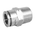 STC MCS 6mm R1/8 W Male Connector- Stainless Steel (Gripper Style) Fittings, R1/8