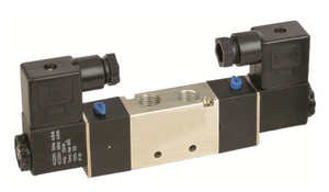 STC 4V320-1/4 Solenoid Valve- Air Return (double solenoid), 4-Way, 5-Port, 2-Position