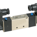 STC 4V130E-1/8 Solenoid Valve- Air Return (double solenoid), Exhausted Center, 4-Way, 5-Port, 3-Position