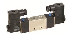 STC 4V230P-1/4 Solenoid Valve- Air Return (double solenoid), Pressure Center, 4-Way, 5-Port, 3-Position