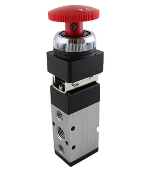 STC MSV-86522EB Manual Air Valve- 1/4" NPT, 4 Way, 5 Port, 2 Position Valves - Emergency Stop Detented