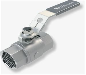 SVF Flow Control 25SS Series, 2-Piece, Stainless Steel Ball Valve, Reduced Port, RTFE Seat, Threaded, 2000 WOG