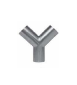 1-1/2" Sanitary Solutions SS28Y7-1.5-304, Buttweld TRUE " Y", Polish ID/OD, 304 Stainless Steel