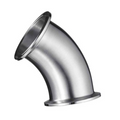 Sanitary Solutions SS2KMP, 45° Clamp Elbows, Polish ID/OD, 304 Stainless Steel