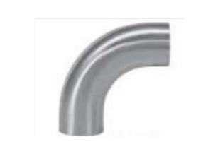 1/2" Sanitary Solutions SS2S7-0.50-316L, 90° Buttweld Elbow with Tangent- Polish ID/OD, 316L Stainless Steel