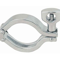 Sanitary Solutions SS13MHM3P-304, Heavy Duty Three Segment Clamp, With Open Hole Wing Nut, 304 Stainless Steel