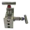 Tek-Trol Tek-Sub 7500A-2VM-FF-8N-SS, 2-Way Block and Bleed Manifold Valve, Flange x Flange, PTFE Seal, 316 Stainless Steel Body, 6000 psi