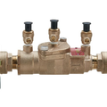 Watts LF007 Series, Lead-Free Bronze, Double Check Valve Backflow Preventer Assembly with Quarter Turn Ball Valve Shutoffs, Single Top Entry, Viega Propress Adaptors