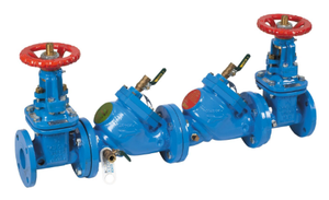10" Watts LF709-OSY 10, Lead-Free Cast Iron, Double Check Valve Backflow Preventer Assembly, Domestic OSY Gate Valve Shutoff, Epoxy Coated Using ArmorTek Technology