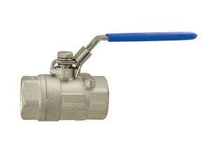 1-1/4" Bonomi 700LL - 2 Piece, Stainless Steel, Full-Port, Manual Ball Valve with Locking Handle